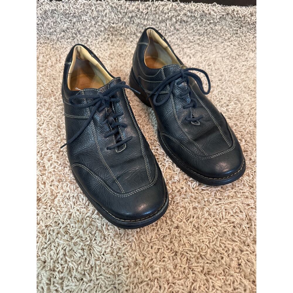 Johnston Murphy Shuler Black Bicycle Toe Oxford Dress Shoes Leather Lace Up 11